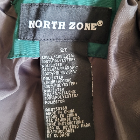 Toddler Quilted Winter Jacket, size 2T, Dark Green - Picture 4 of 6